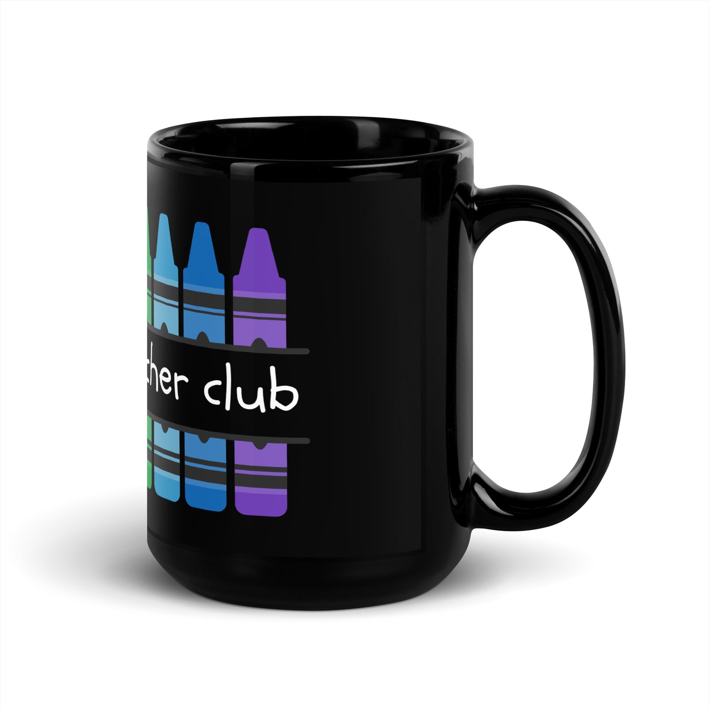 Awesome teacher club black glossy mug