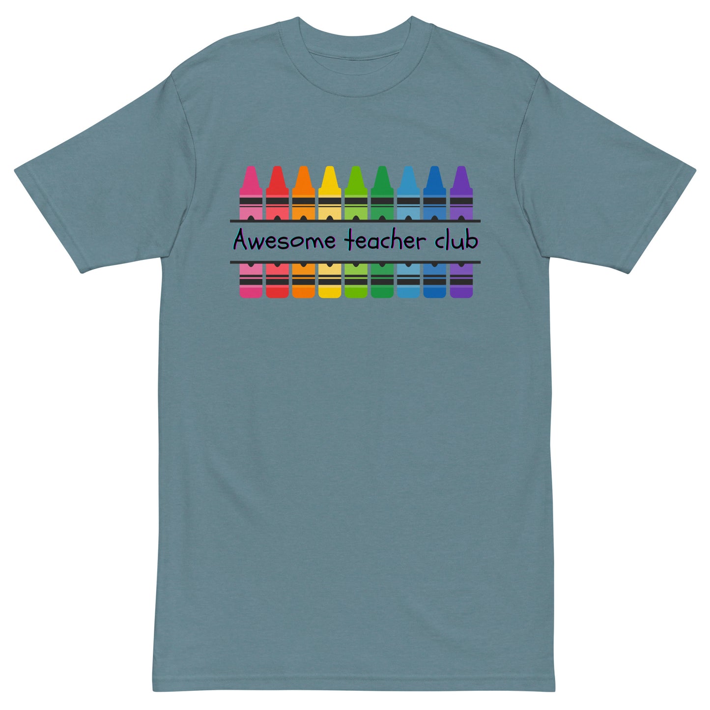 Awesome teacher club light men’s premium heavyweight tee