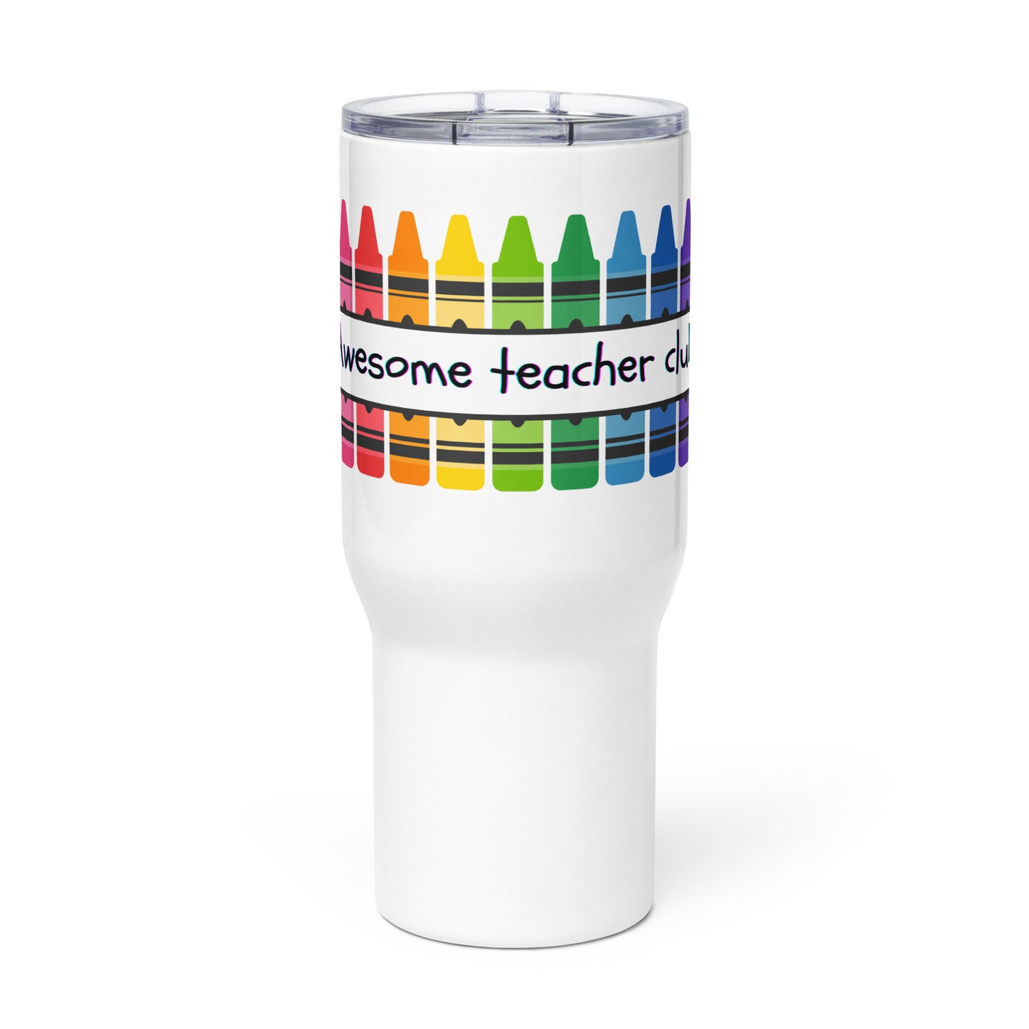 Awesome teacher club light travel mug with a handle