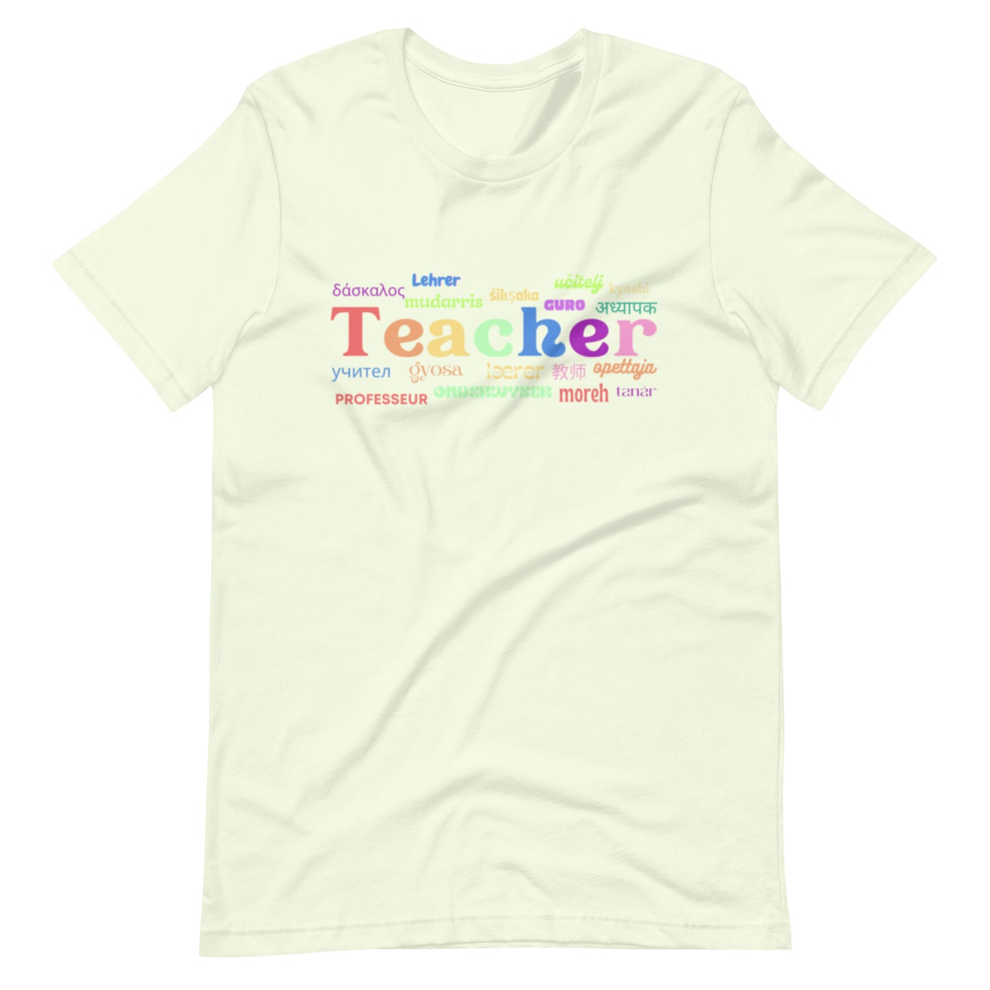 Teacher in many languages unisex t-shirt