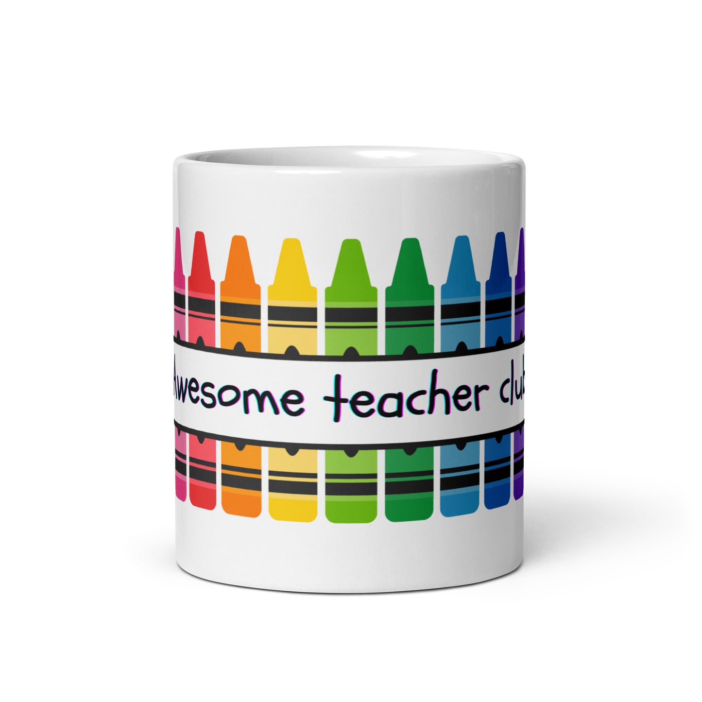 Awesome teacher club light white glossy mug