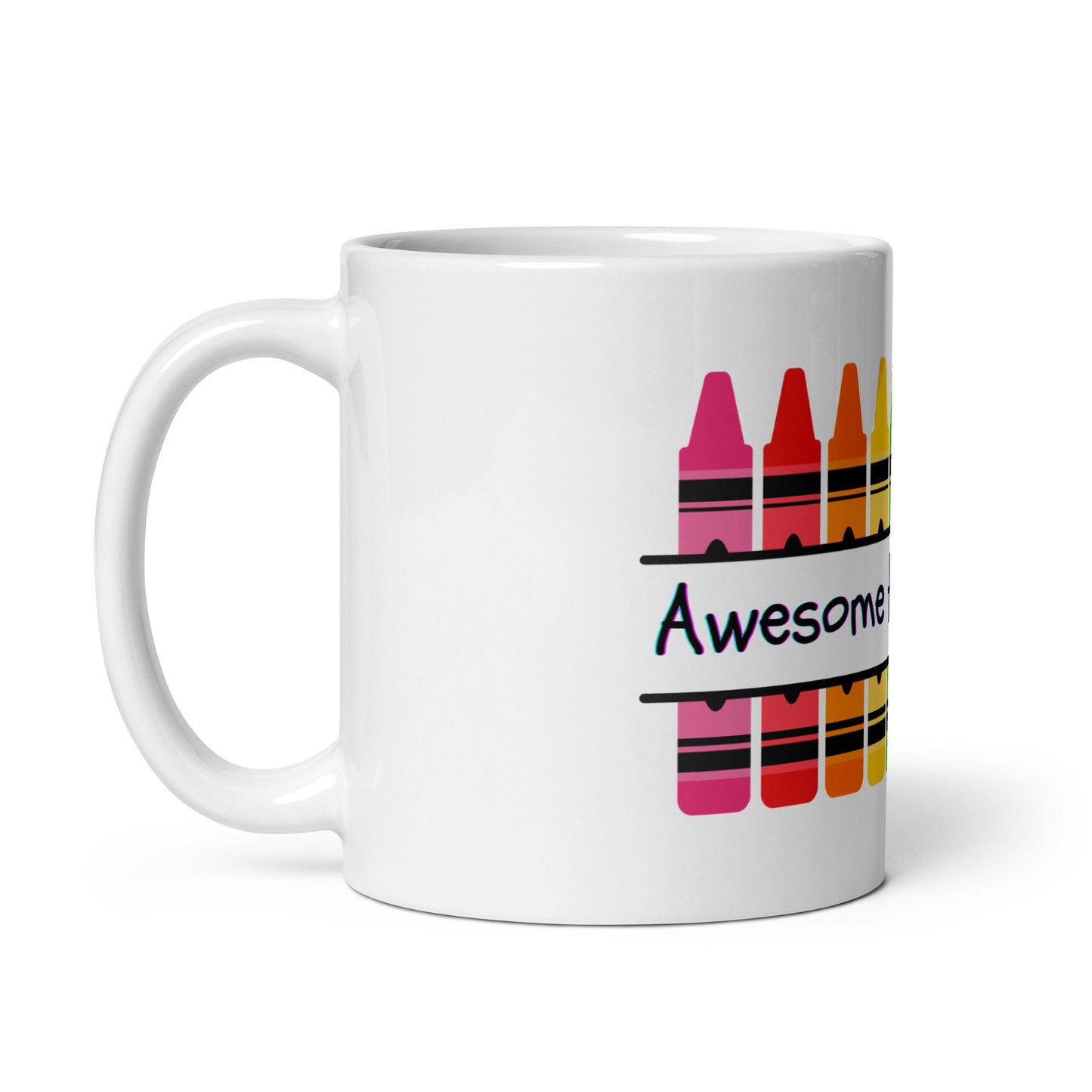 Awesome teacher club light white glossy mug