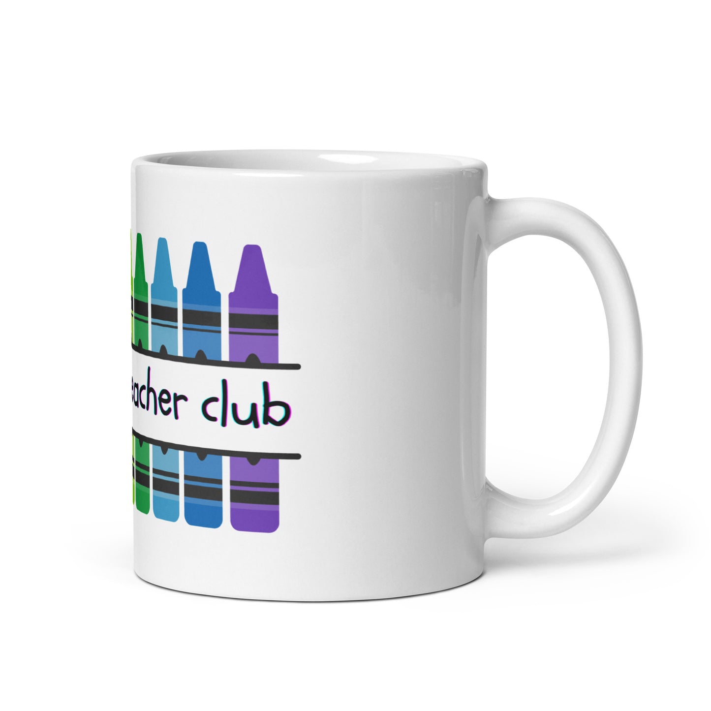 Awesome teacher club light white glossy mug