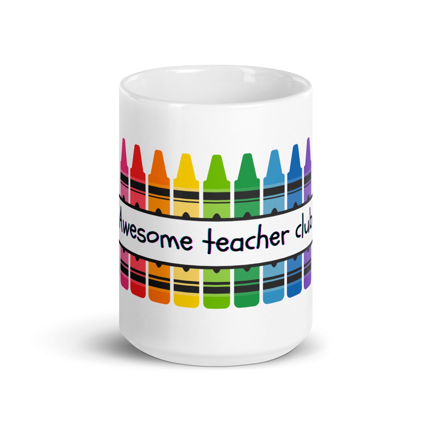 Awesome teacher club light white glossy mug