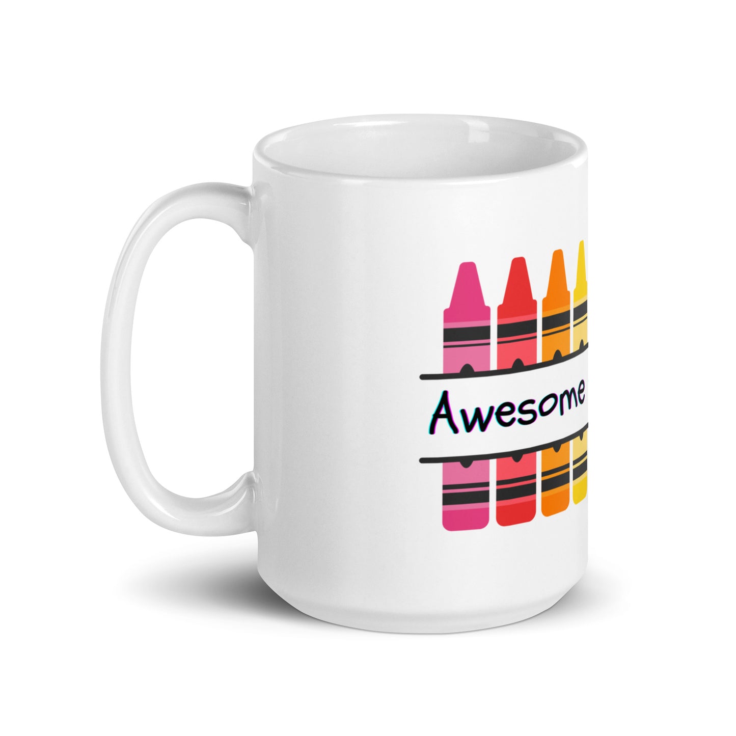 Awesome teacher club light white glossy mug